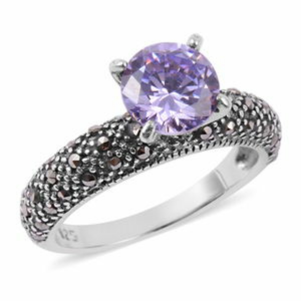 NWT-PURPLE SAPPHIRE/MARCASITE RING